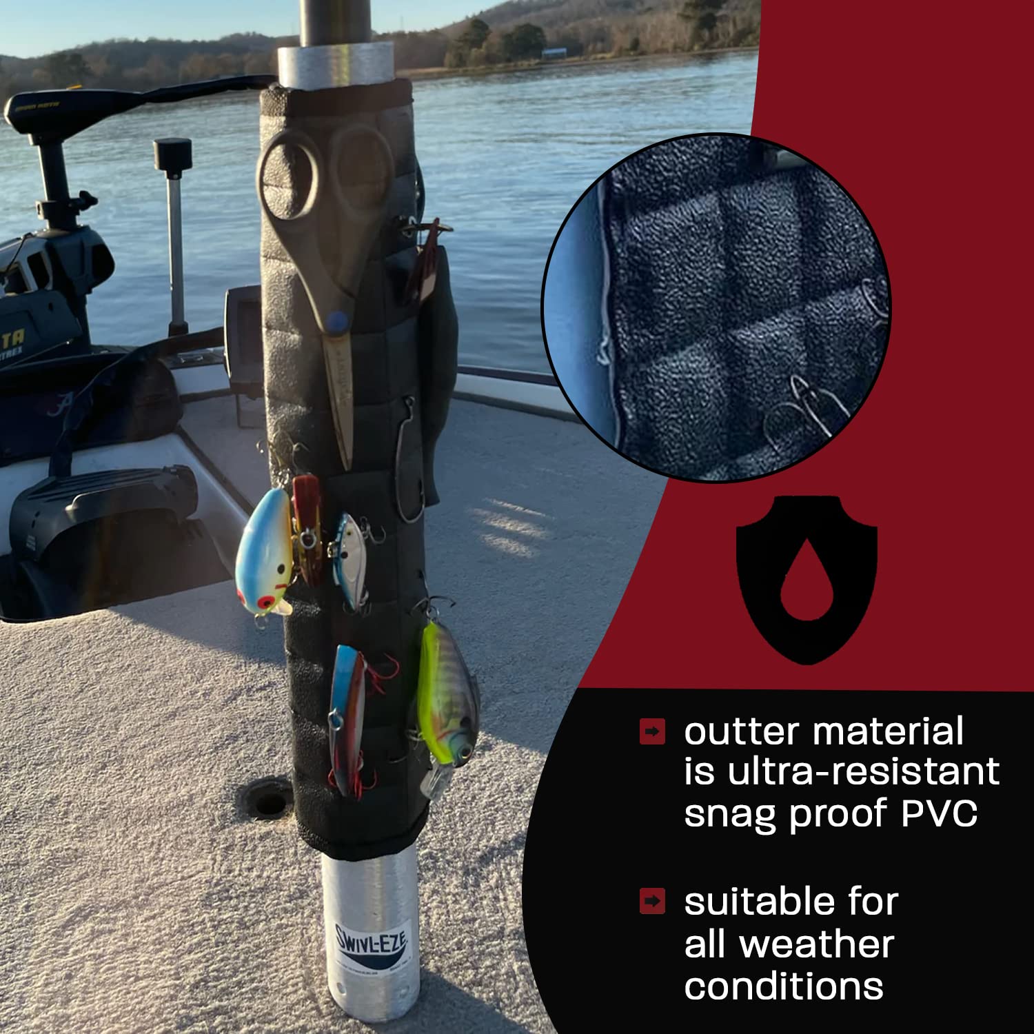 Magnalure universal-fit pedestal fits most boat seats for quick setup.