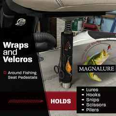 Close-up of Velcro closure on Magnalure wrap for quick tool-free installation.