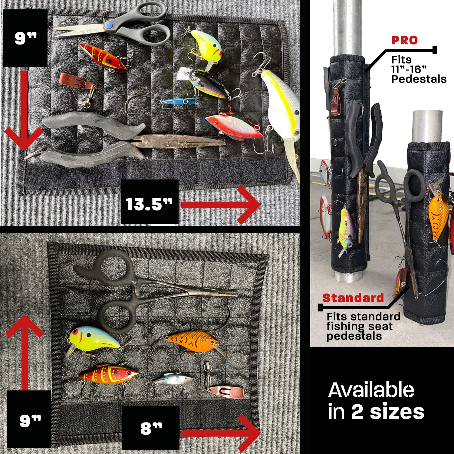Magnalure wrap-around seat post keeps gear tangle-free while fishing.