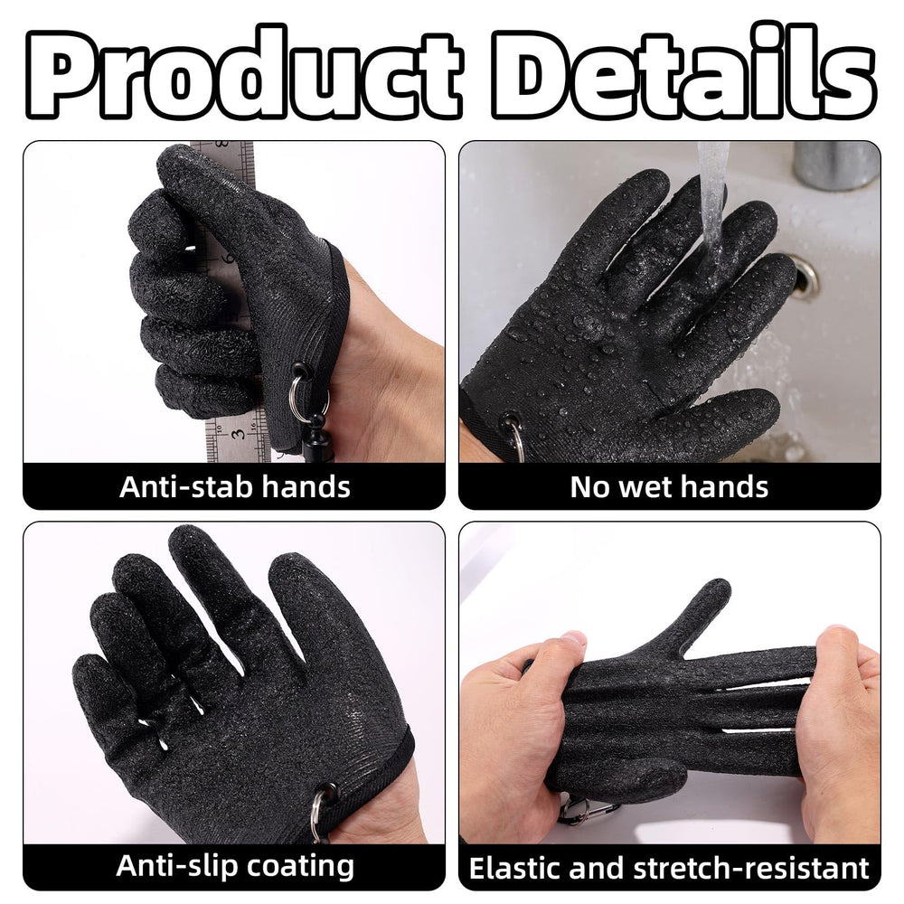 Magnetic hooks included with the gloves