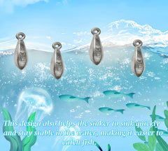 Sinkers with attached rings for quick connection