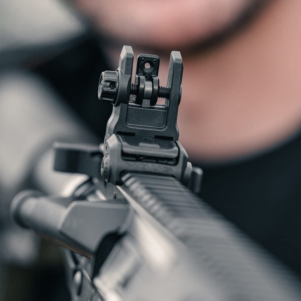 Magpul MBUS 3 ambidextrous push-button enabling deployment from either side