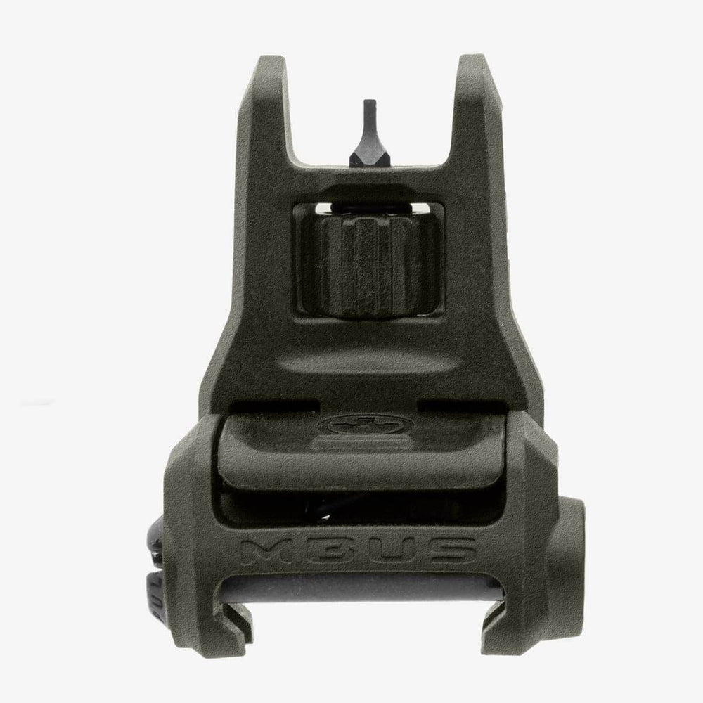 Magpul MBUS 3 front sight deployed OD Green enabling quick target acquisition.