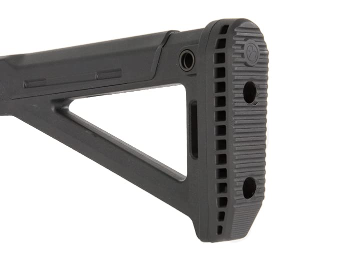 Magpul MOE A-Frame Fixed Stock with cheek riser support for optics setup.