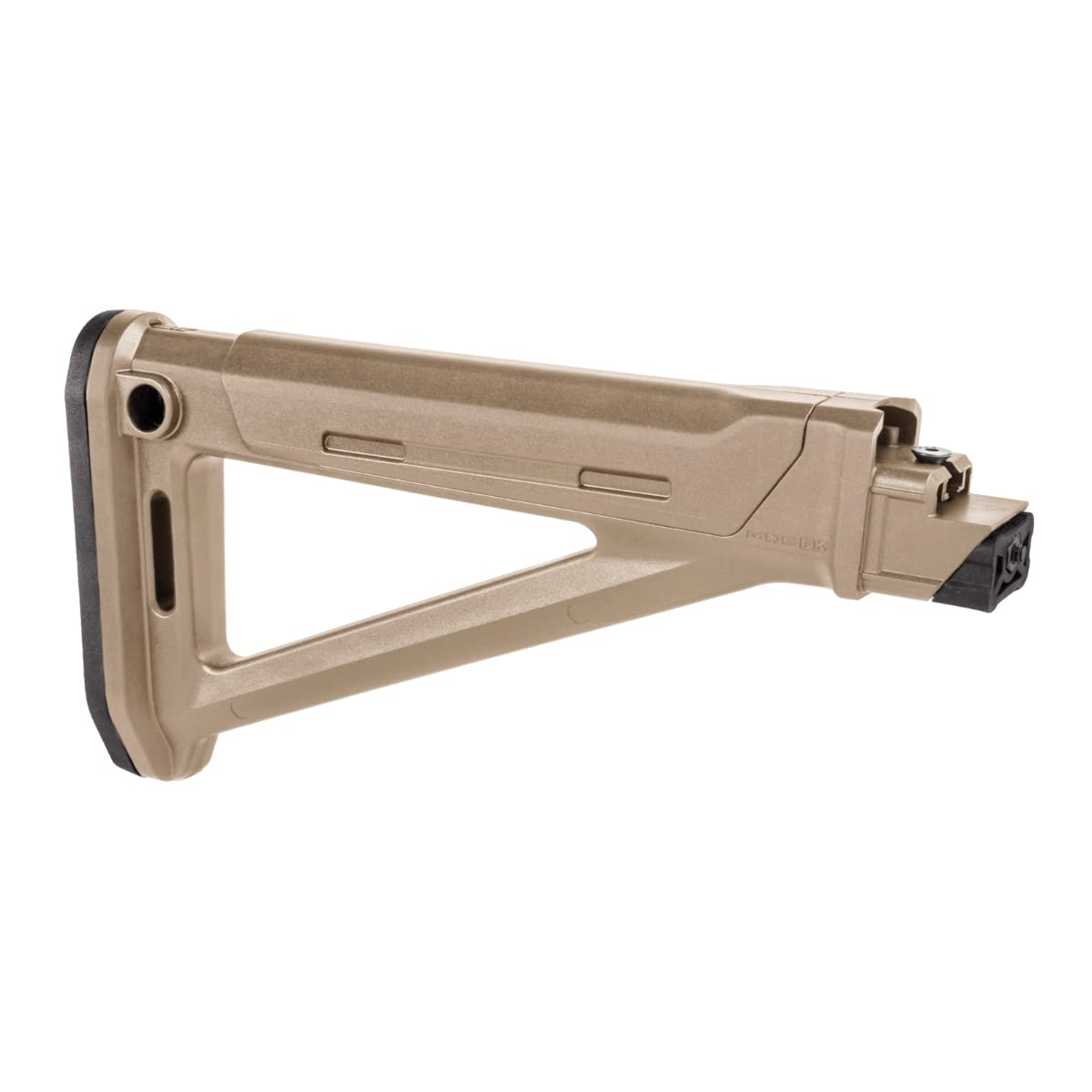 Magpul MOE A-Frame Fixed Stock in FDE, balanced control in hand.