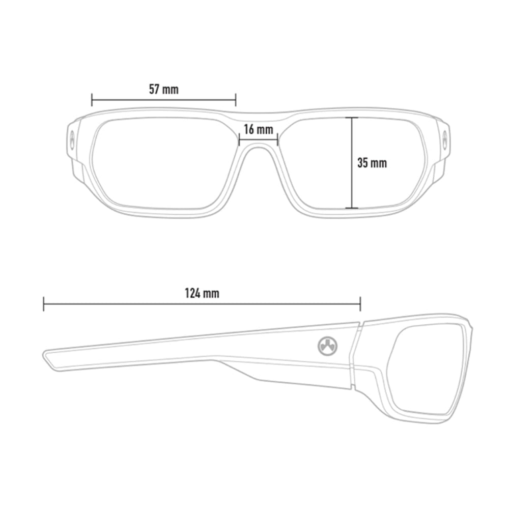 Magpul Radius clear-lens setup suitable for non-polarized protection.
