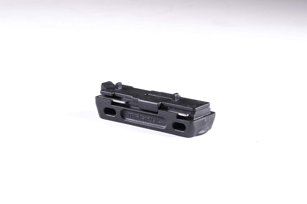 Close-up of Santoprene rubber pad over stainless steel plate on Magpul L-Plate