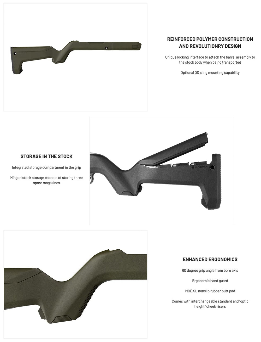 Magpul X-22 Backpacker stock locking interface secures barrel during transport.