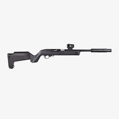 Magpul X-22 Backpacker stock with ergonomic hand guard enhances grip and control.