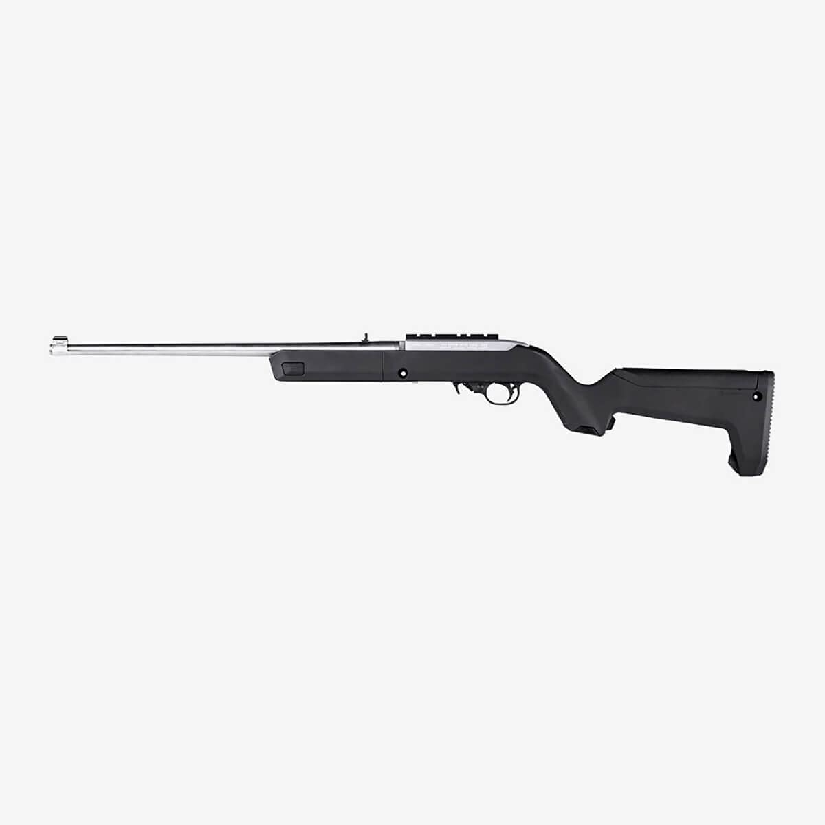 Magpul X-22 Backpacker stock with optic-height cheek risers for precise aiming.