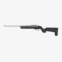 Magpul X-22 Backpacker stock with optic-height cheek risers for precise aiming.