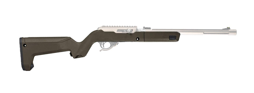 Magpul X-22 Backpacker stock for Ruger 10/22 Takedown enables compact field transport.