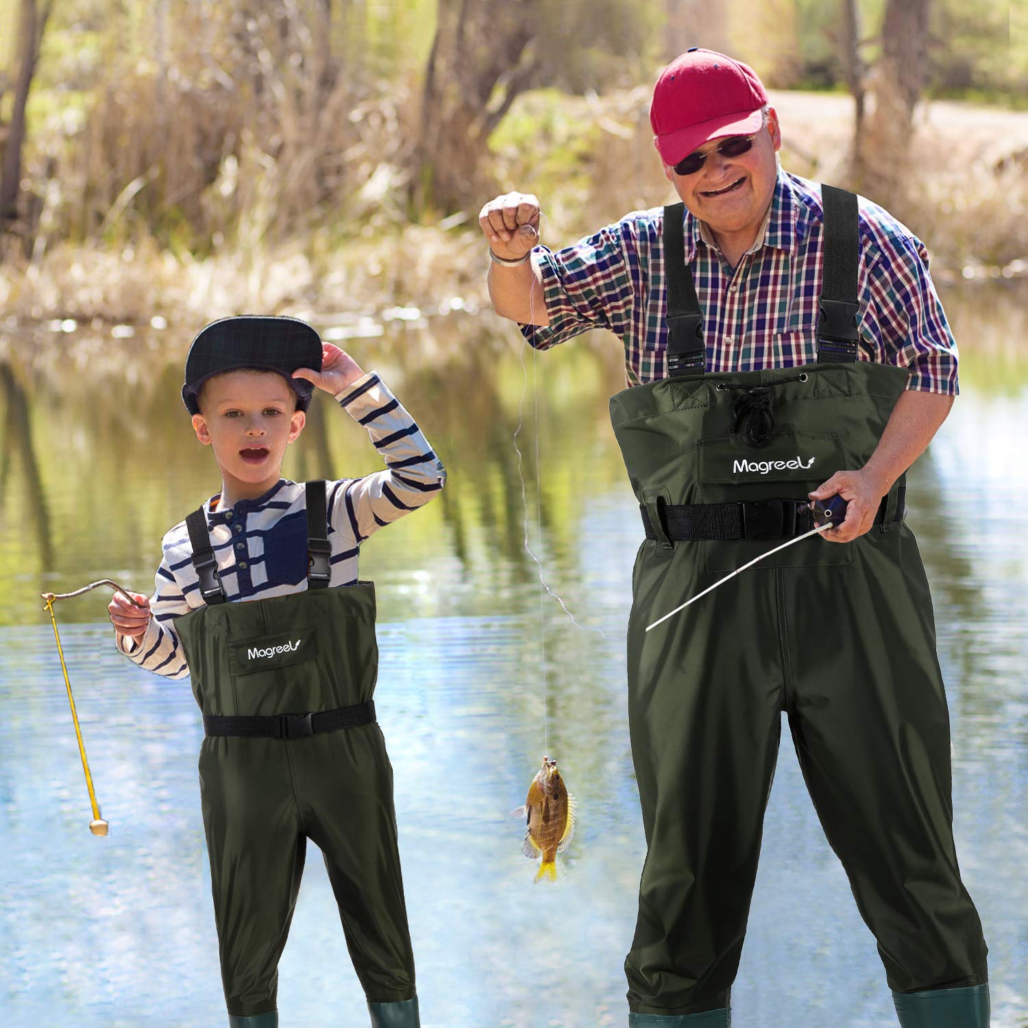 Front pocket on Magreel child chest waders