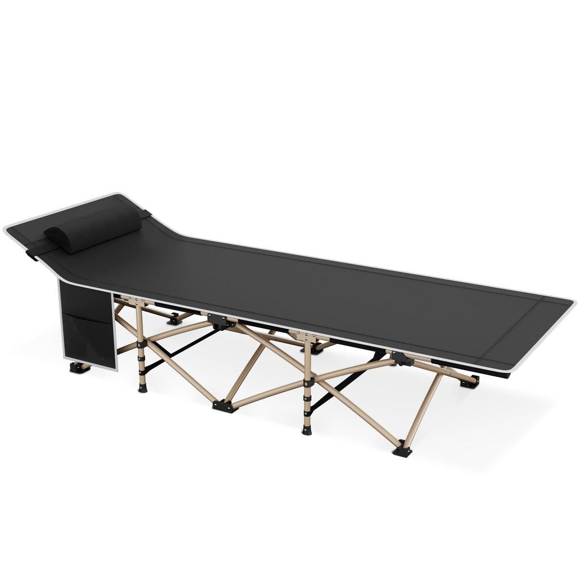 Magshion 75in camping cot open frame for fast setup and stability.
