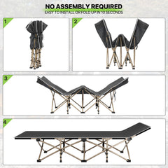 Magshion camping cot side pocket keeps essentials within reach.