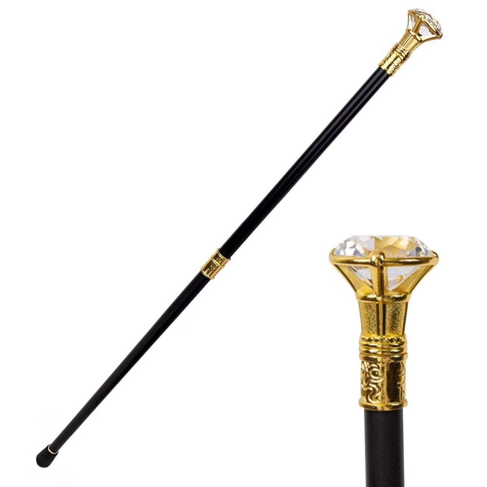 MAHWER crystal diamond head walking stick for elegant events and photo shoots.