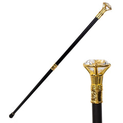 MAHWER crystal diamond head walking stick for elegant events and photo shoots.