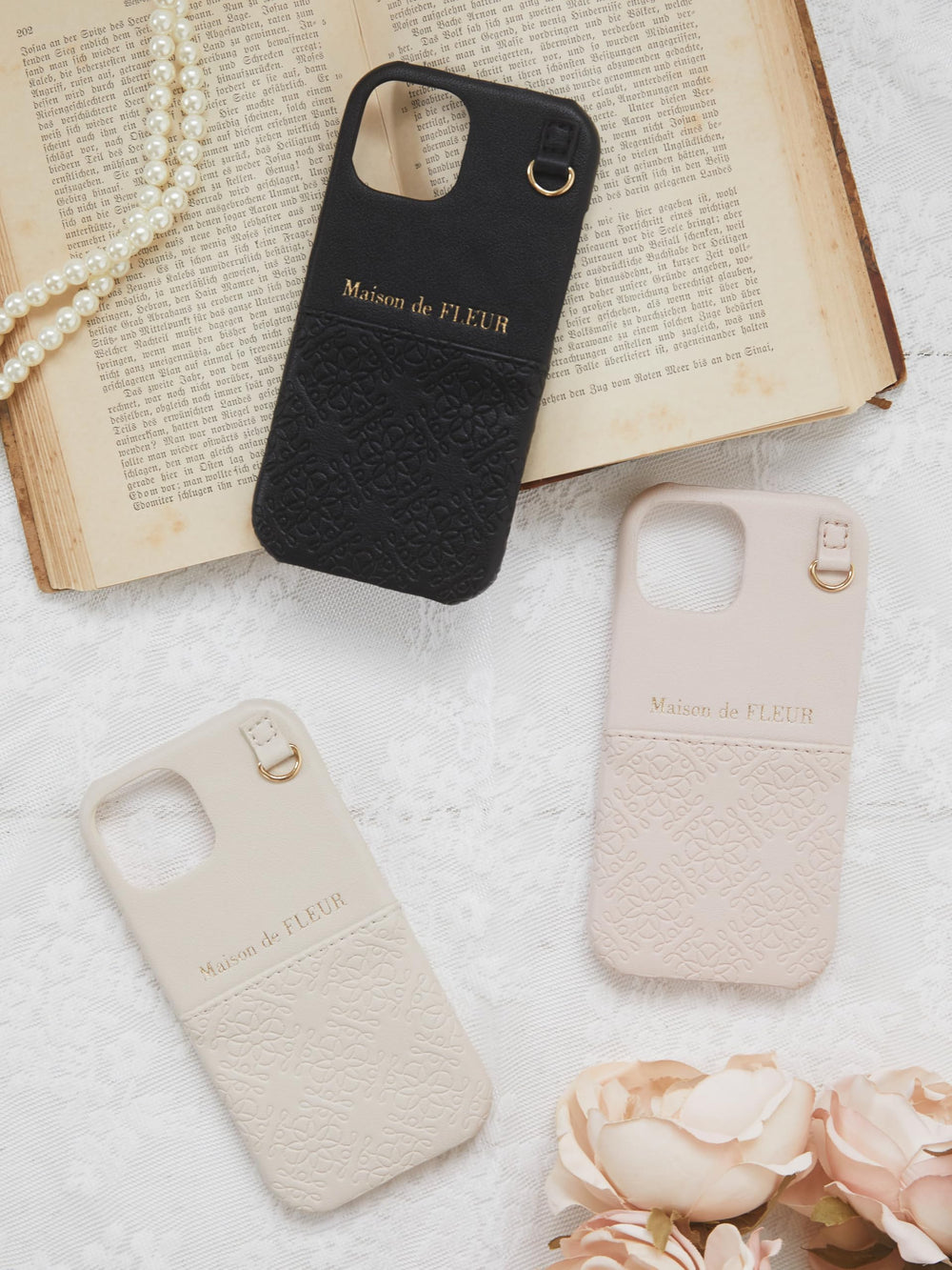 Maison de Fleur iPhone Case side view showing slim silhouette and lightweight feel.