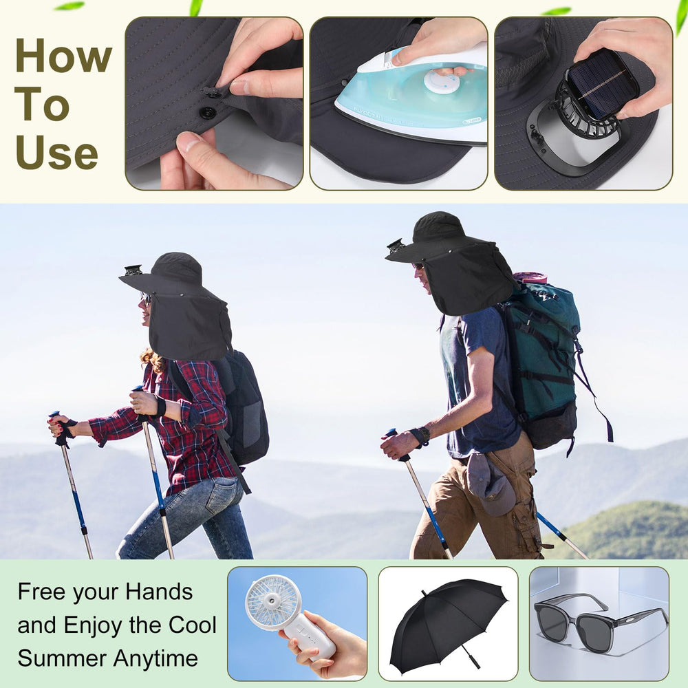 Breathable mesh panels on sun hat