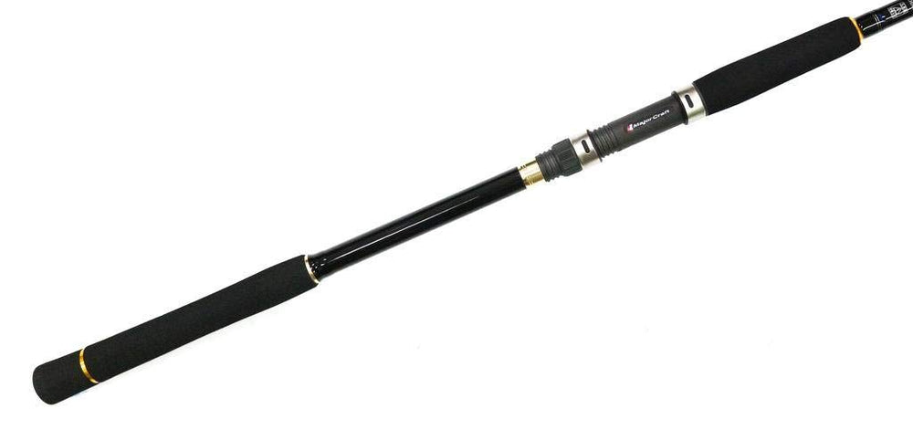 Major Craft FCS 962 M setup demonstrates versatile casting with rubber jigs and sabiki options