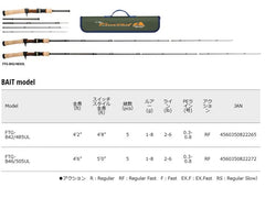 Major Craft FTG-B46/505UL Native Trout rod carbon bat construction enhances swing.