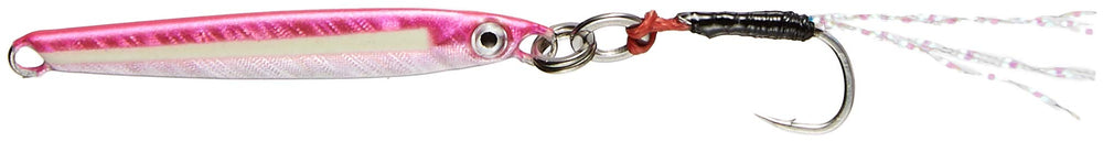 Major Craft JPMSL-1.5 Glow Pink 0.06oz ideal for ultra-light shore jigging and long-distance casts.