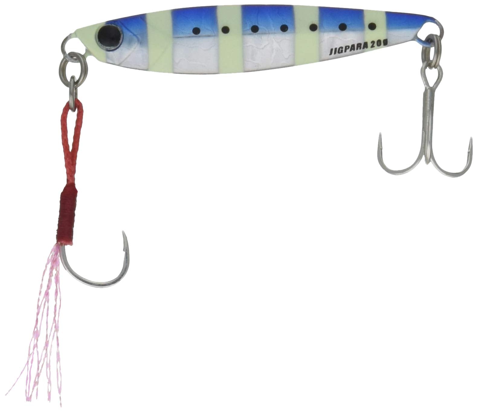 Major Craft Jigpara 40g Zebraiwashi front view for long casts