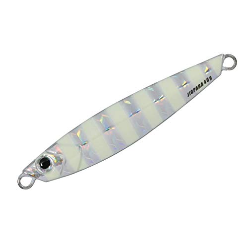 Major Craft Jigpara 50g JPS-50007ZEBRAGLOW in action demonstrating balanced jigging motion.