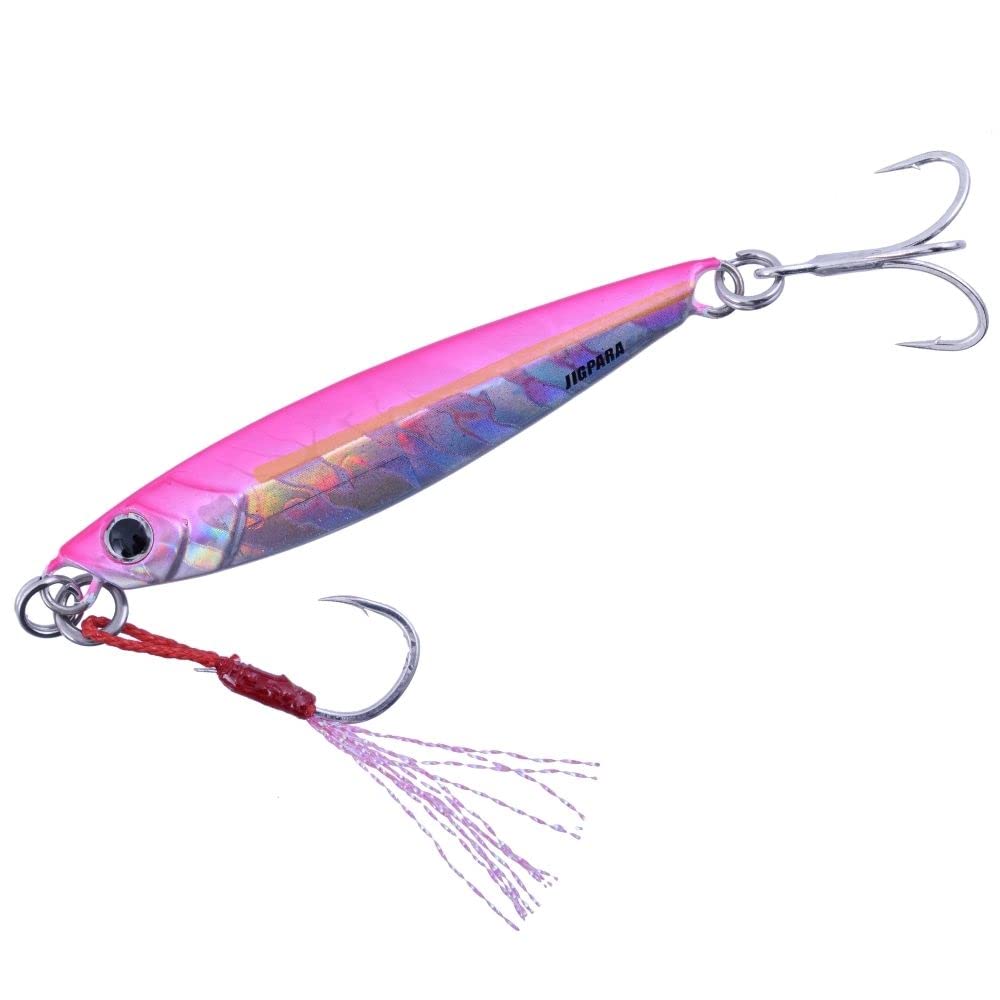Major Craft Jigpara 60g Zebraglow casting distance emphasizes shore fishing versatility.