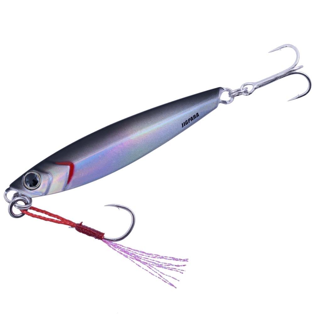 Major Craft Jigpara 60g Zebraglow center balance promotes responsive jigging.