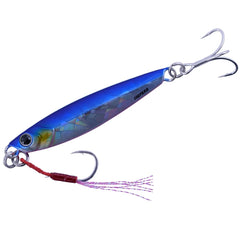 Major Craft Jigpara 60g Zebraglow color detail with lifelike Zebraglow flash in water.