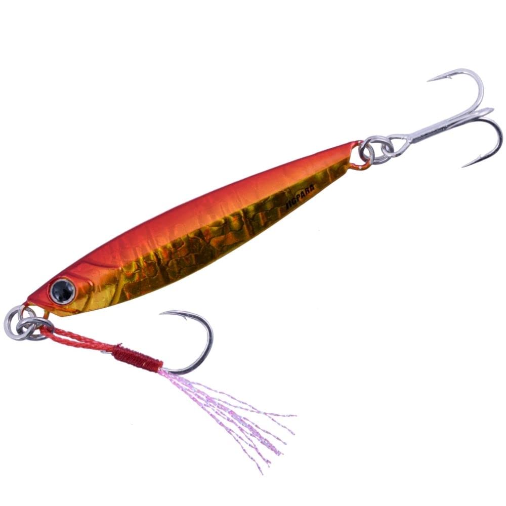 Major Craft Jigpara 60g Zebraglow compact body for easier handling in tight spaces.