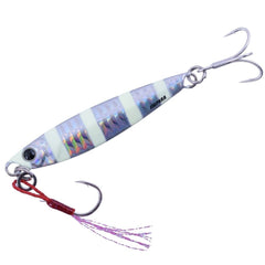 Major Craft Jigpara 60g Zebraglow front view highlights casting distance and lure visibility.