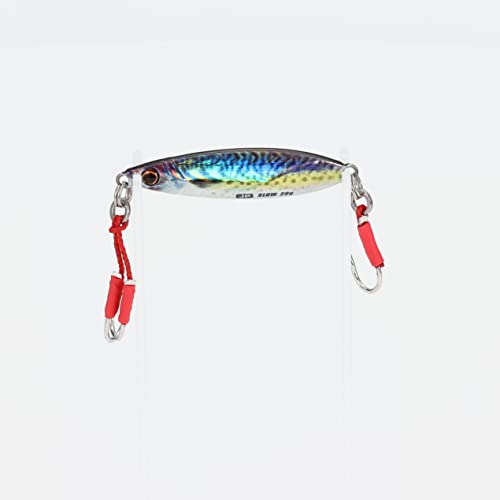 Major Craft Jigpara Slow Livebait 20g display emphasizes retail appeal and visibility.