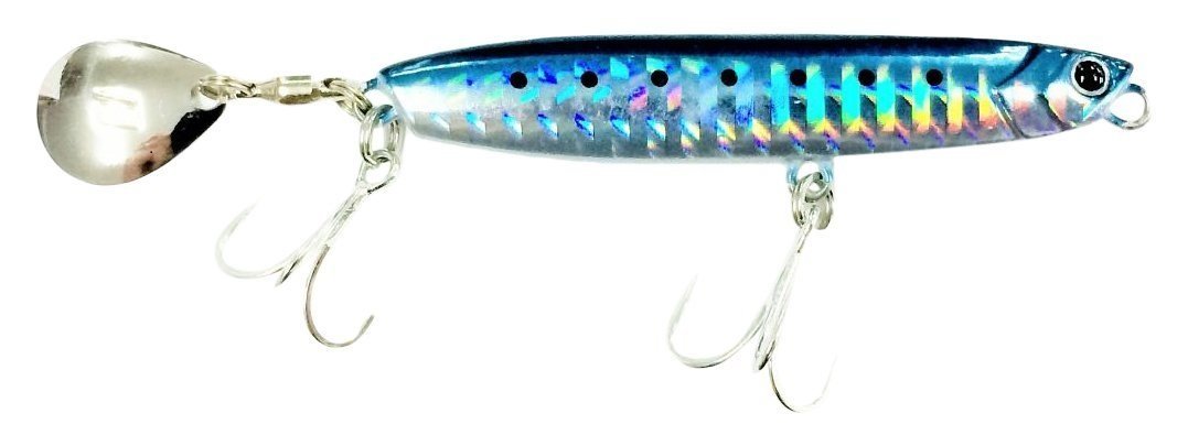 Major Craft JPSURF-2801IWASHI Jigpara Surf 28g front view shows minnow like action for shallow water