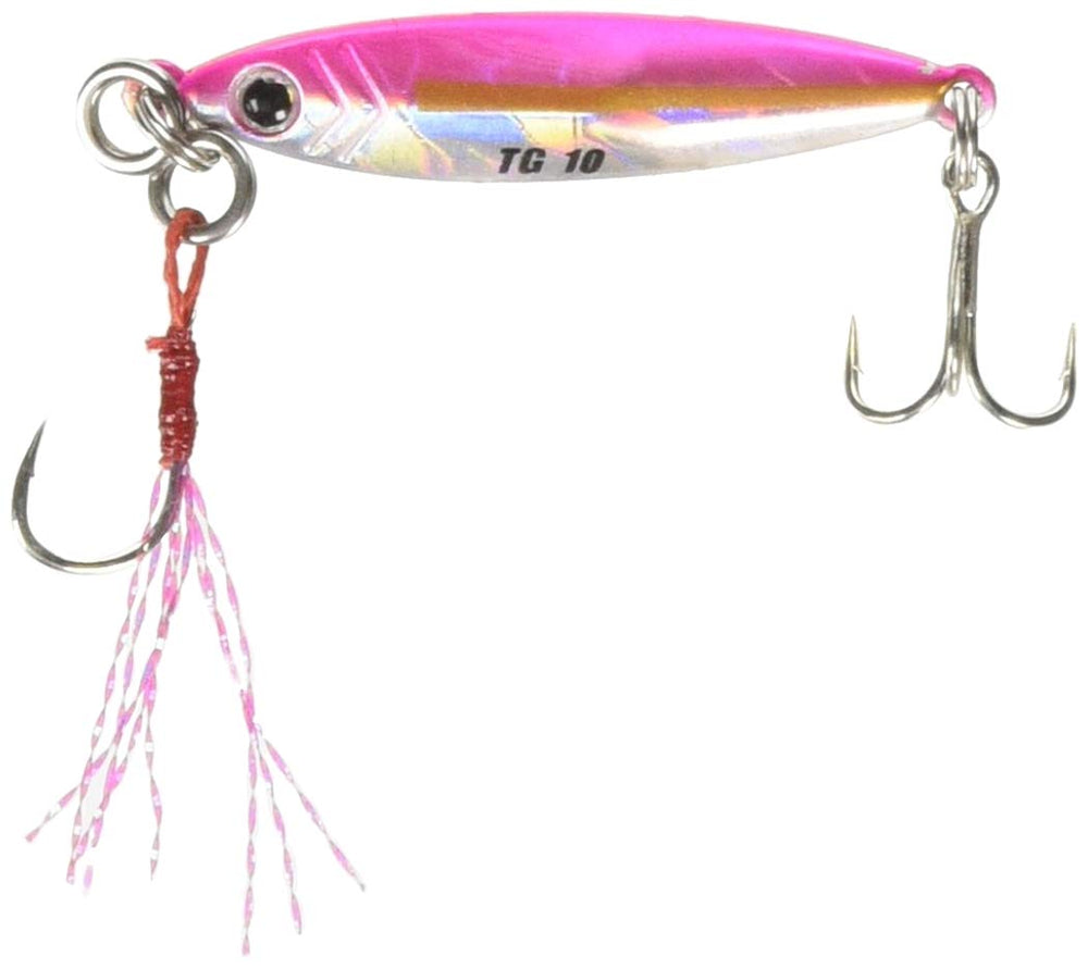 Major Craft Jigpara TG JP-TG Micro 50g Pink front shot showing compact profile for precise casting