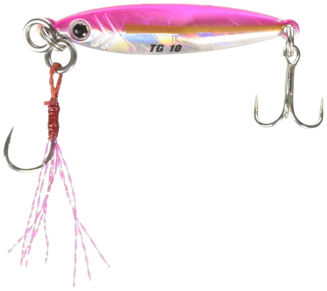 Major Craft Jigpara TG JP-TG Micro 50g Pink front shot showing compact profile for precise casting
