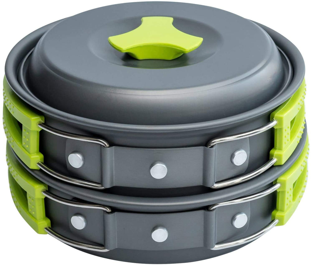 MalloMe 2L pot with lid for efficient campfire meals.