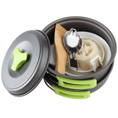 MalloMe mess kit pot-cover secured lid for simmering on trail