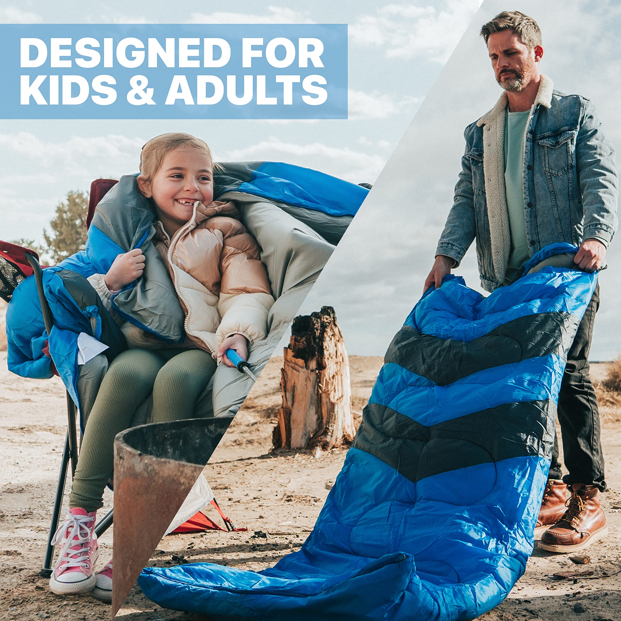 MalloMe sleeping bag hex-tech design helps prevent snagged zippers.
