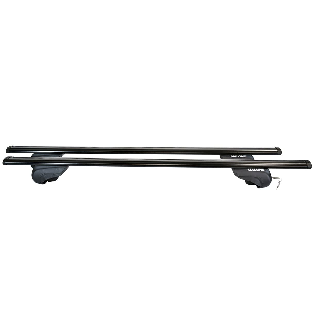 Malone AirFlow2 cross rail in black showing aerodynamic profile for quiet roof transport