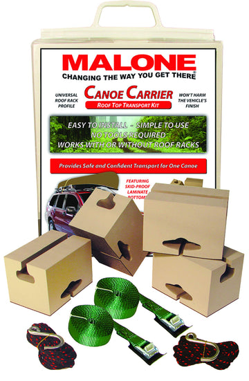 Malone canoe kit foam blocks provide cushioned support for secure transport