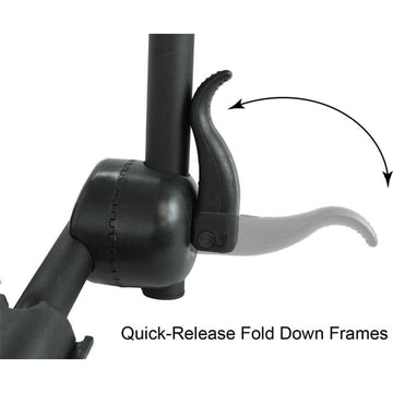 Folded Malone FoldAway J Kayak Carrier demonstrates compact storage form.