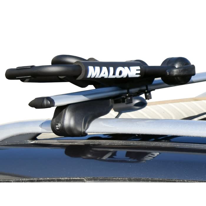 Malone FoldAway J Kayak Carrier tie-downs included for secure transport.