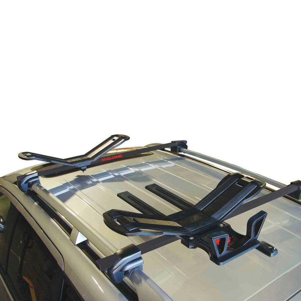 SeaWing/Stinger in loading action with 22-inch extension protecting kayak and vehicle.