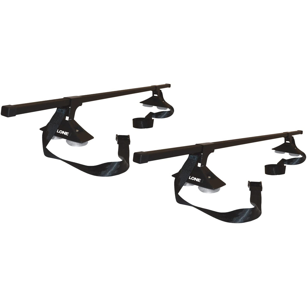 Malone VersaRail twin-cup vacuum towers secure mounting on a coated rail for bikes and boards.