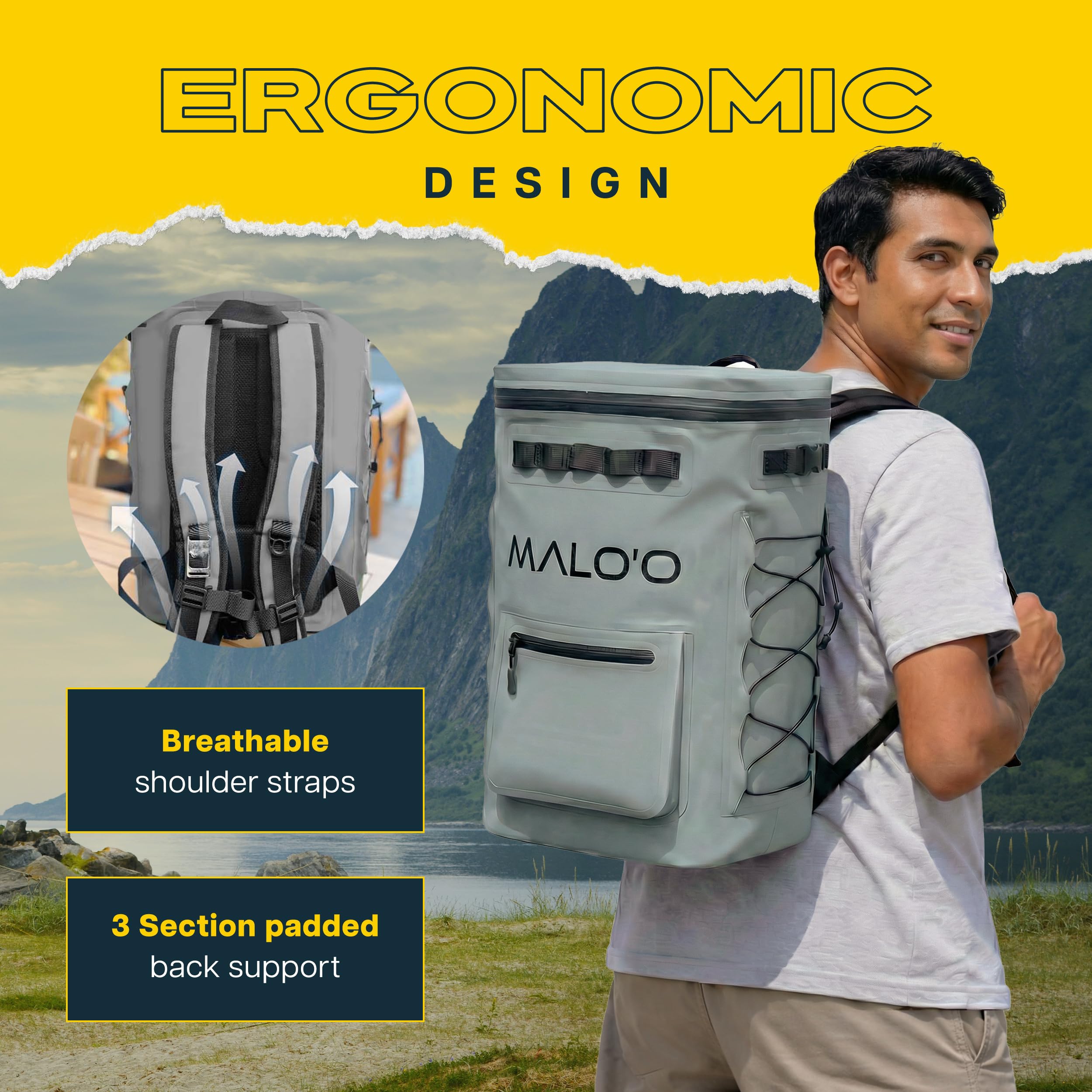 Leakproof interior liner of Malo'o Pro Adventure for quick, mess-free cleanup