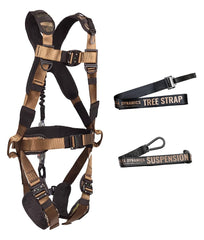 Malta Dynamics Hunters Elite Harness Kanati Camo shown for all-day comfort on rugged hunts