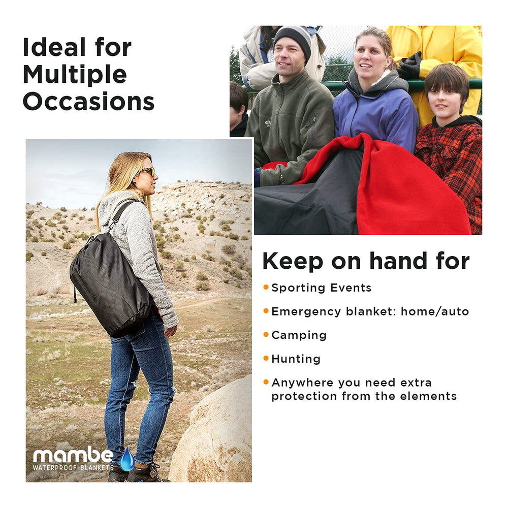Mambe blanket compact stuff sack for portable camping and travel.
