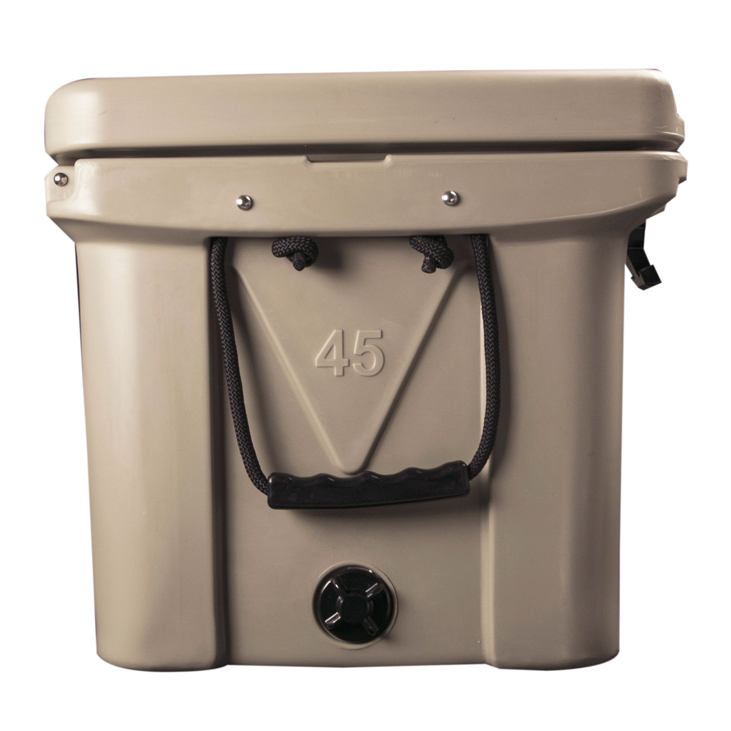 Mammoth Ranger 45 cooler open lid reveals roomy interior for meals and drinks.